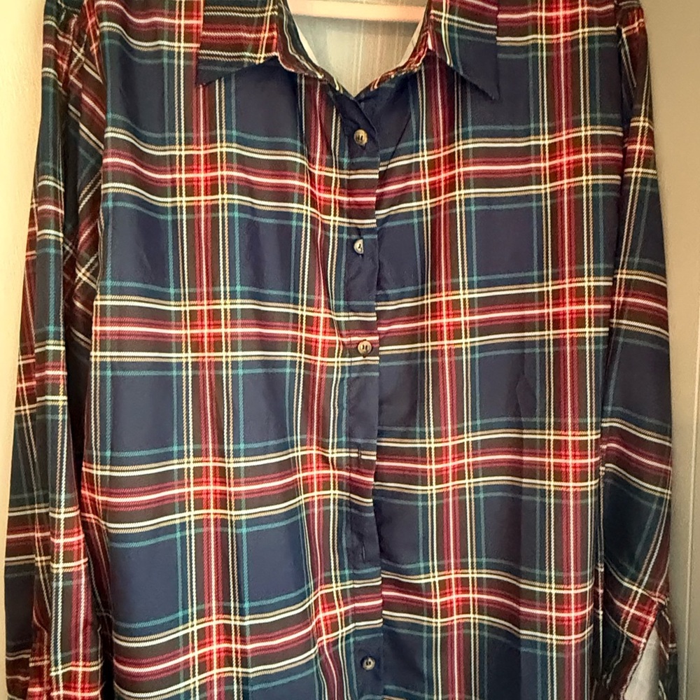 Men's Blue Plaid Shirt